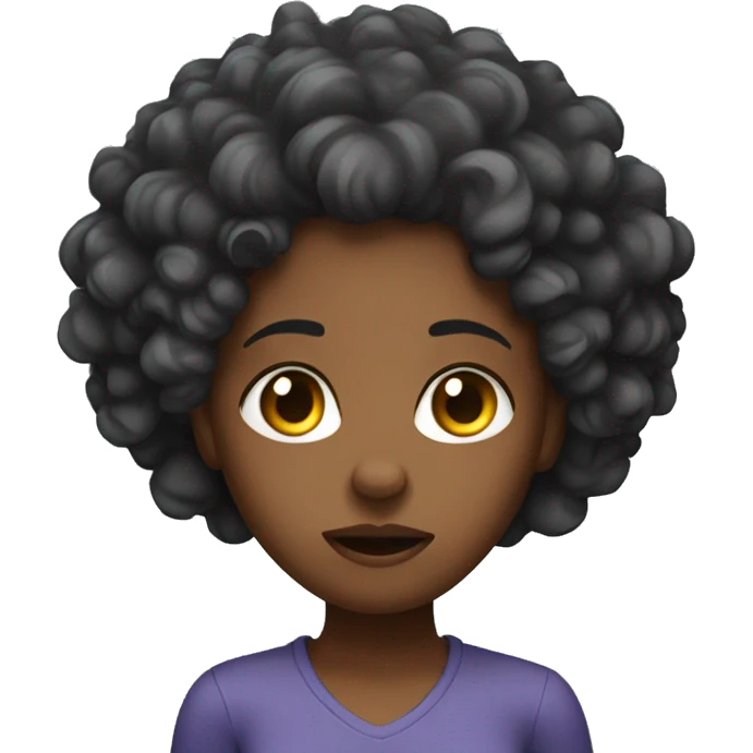 black girl with curly hair disgusted face emoji