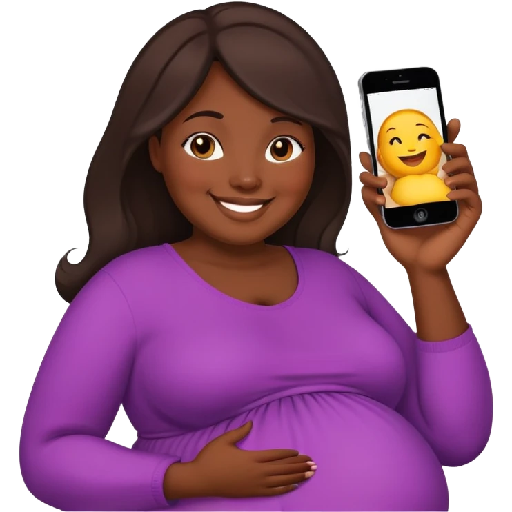 Plus sized dark skinned pregnant woman  emoji