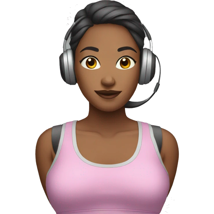 Female with earphone gym dress emoji