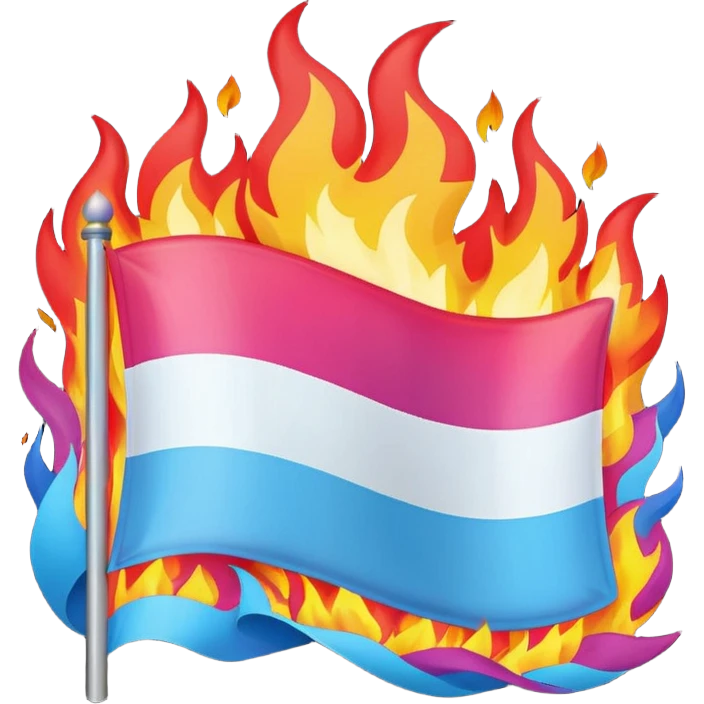 A burning trans flag emoji