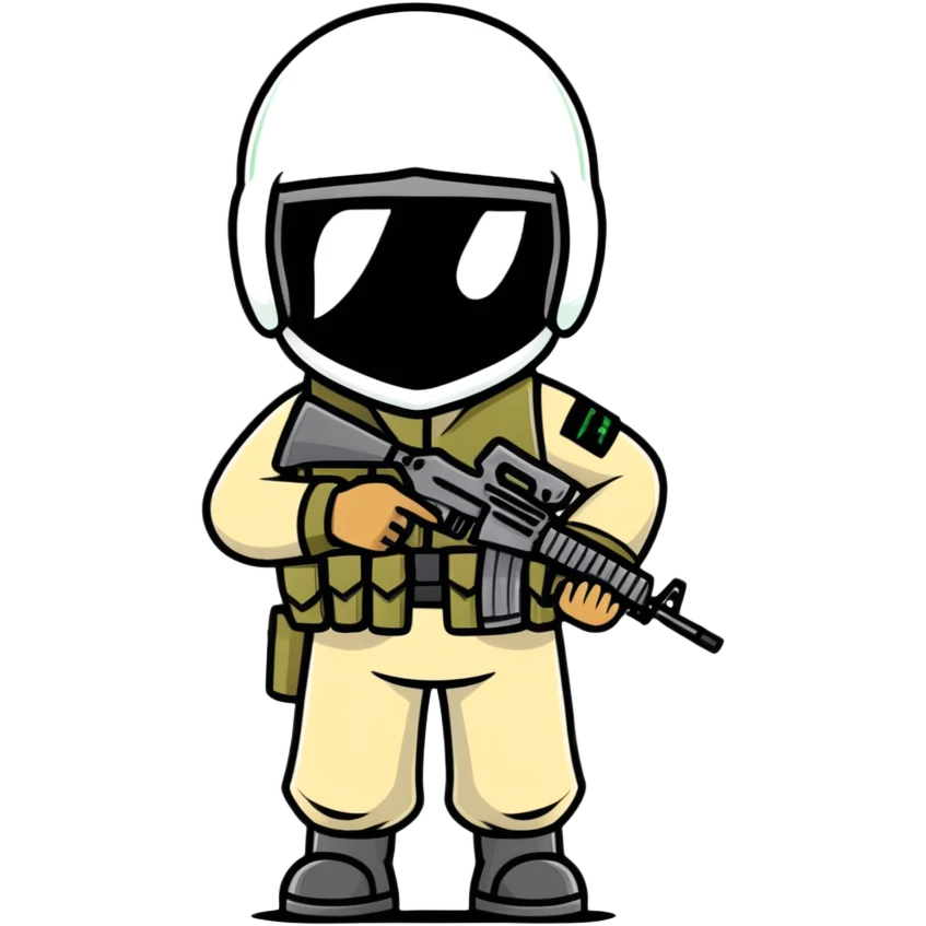 Saudi Arabian soldier in combat gear emoji