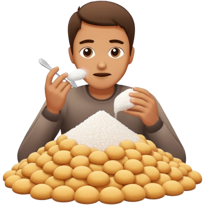 man with big pal of suger  emoji