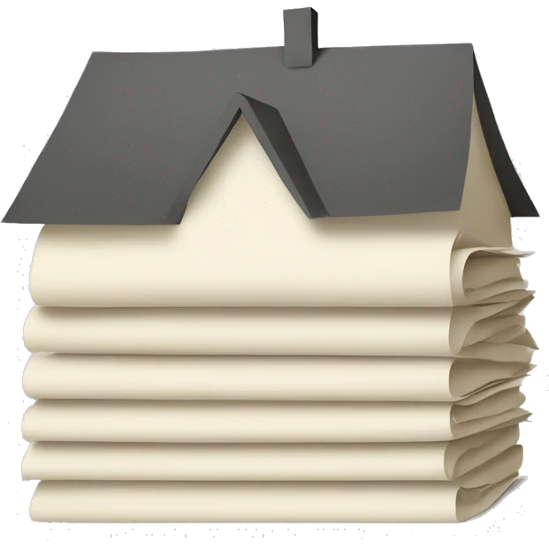 a stack of paper with a visible home symbol on it emoji