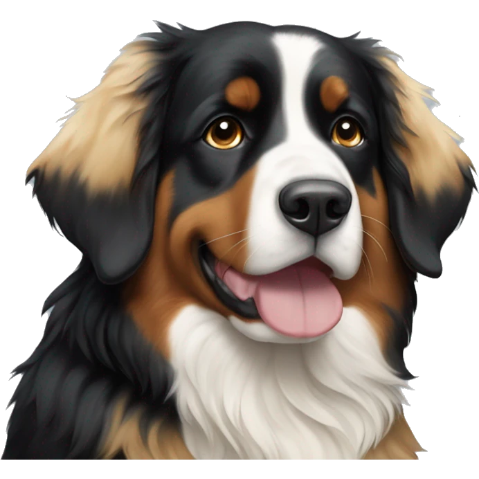 Bernese mountain dog with blonde girl emoji