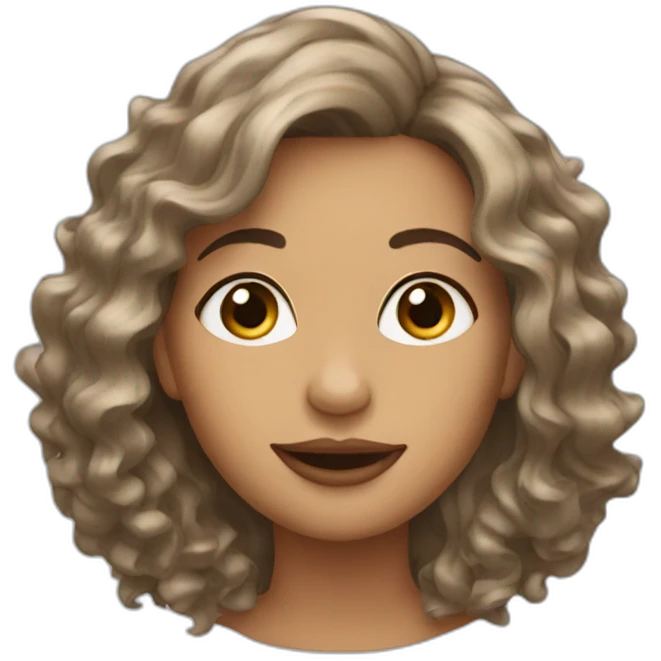 Wavy hair woman emoji