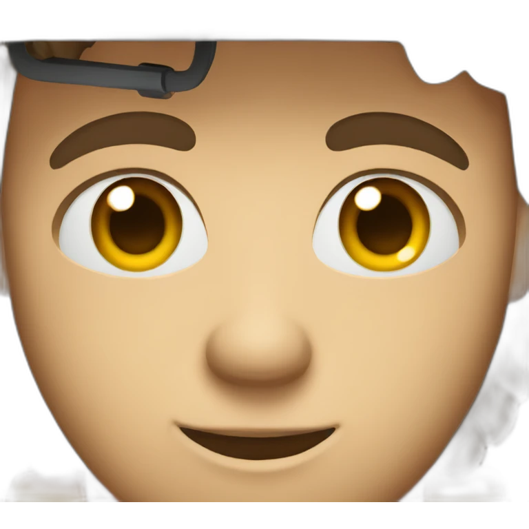 Construction worker with unibrow emoji