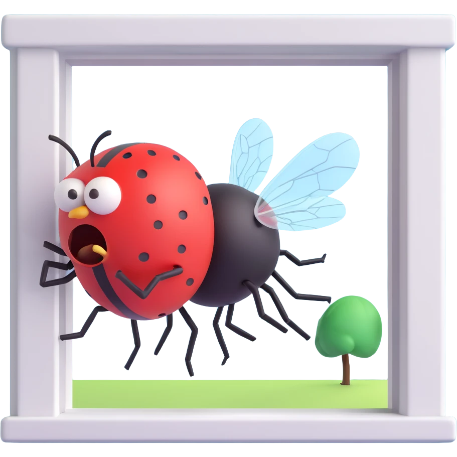 a fly on the window and angry man  emoji