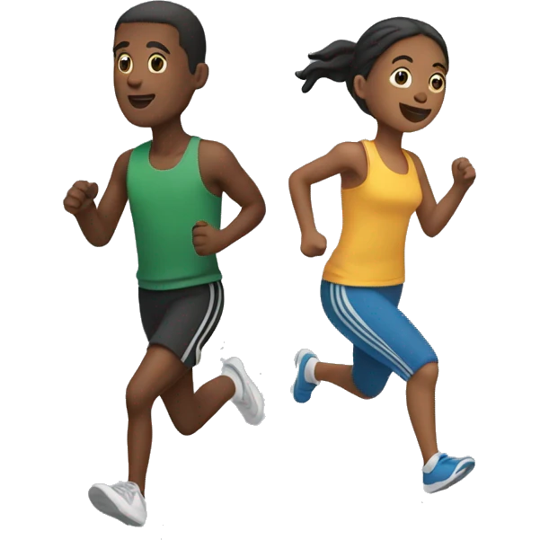 two people running together emoji
