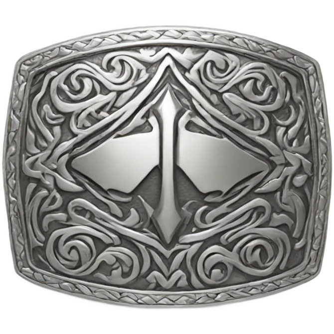Silver western belt buckle  emoji