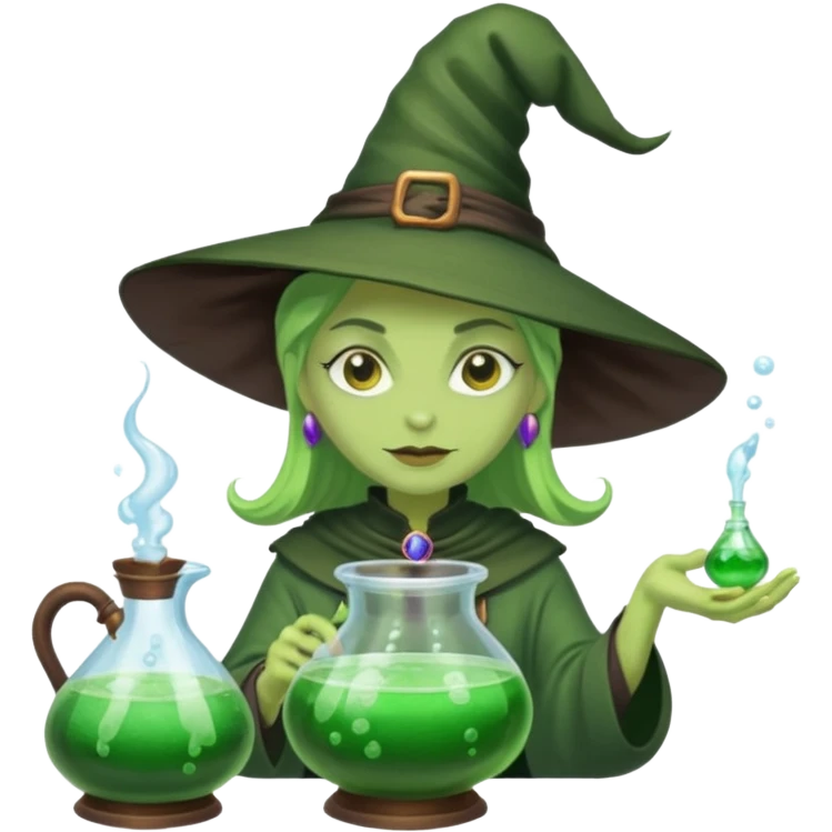 green witch cooking potion emoji