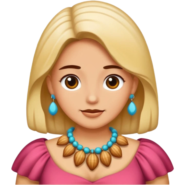 Mujer con collares de conchas  emoji