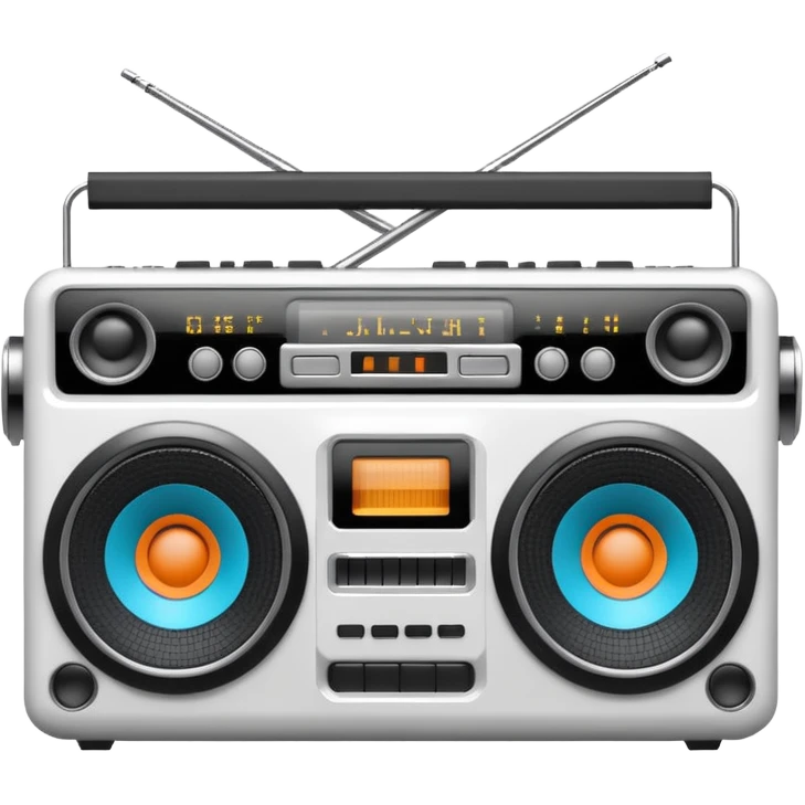 Белый Бумбокс с неоновыми колонками emoji