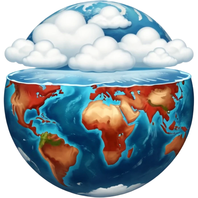 Planet Earth but ocean red land brown emoji