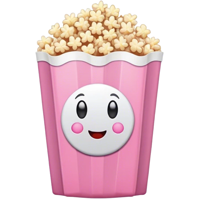 Popcorn in a pink popcorn bag emoji
