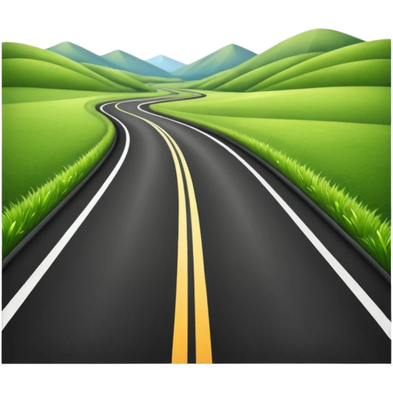 wide highway with Grass on the sides emoji emoji