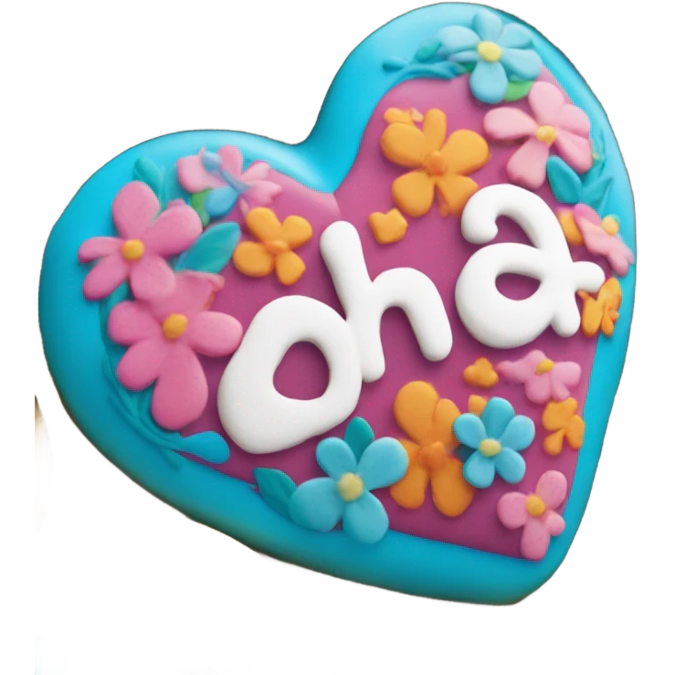 Cookie heart with ohana emoji