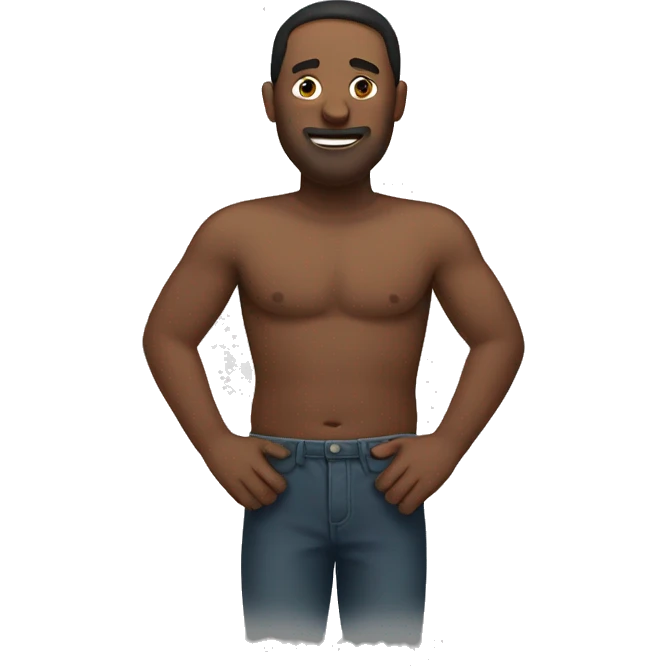 Man with hands on his stomach emoji