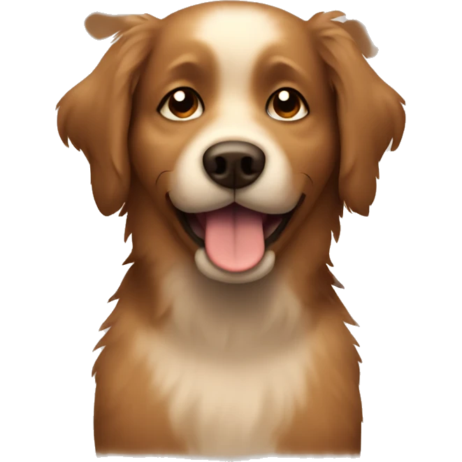 Fuzzy tan and brown dog emoji