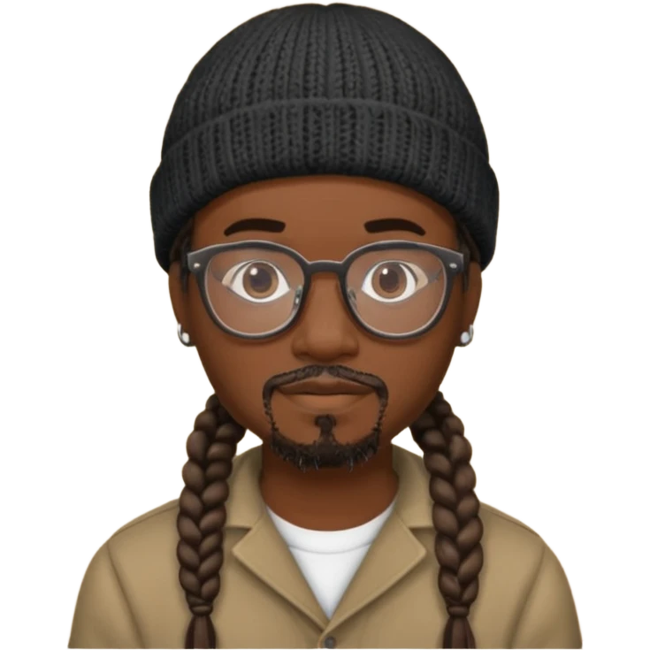 man with braids glasses beanie and goatee emoji