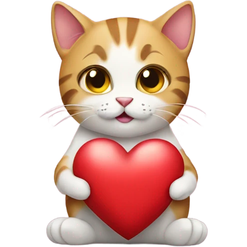 cat holding heart emoji