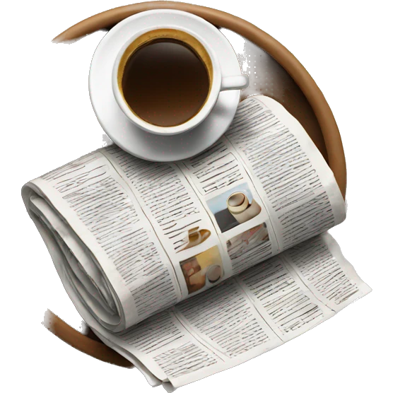 Newspaper with coffe emoji