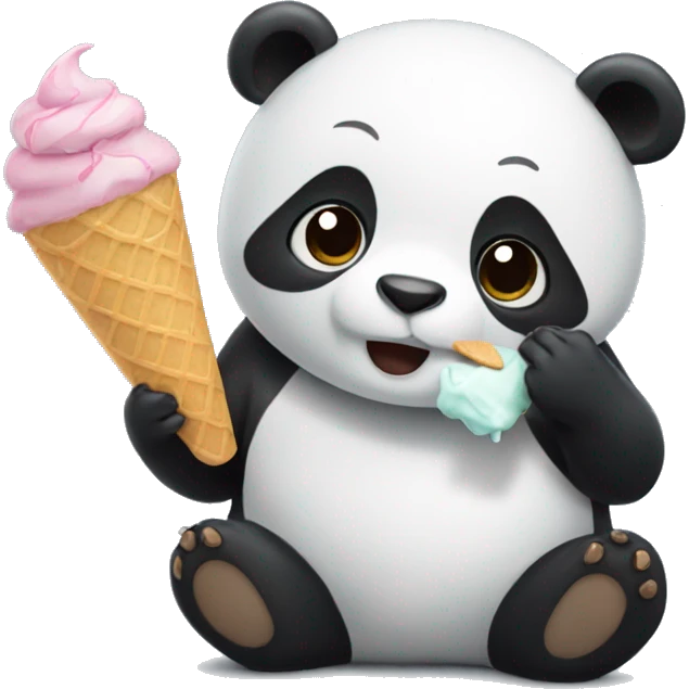 Panda eating ice cream emoji