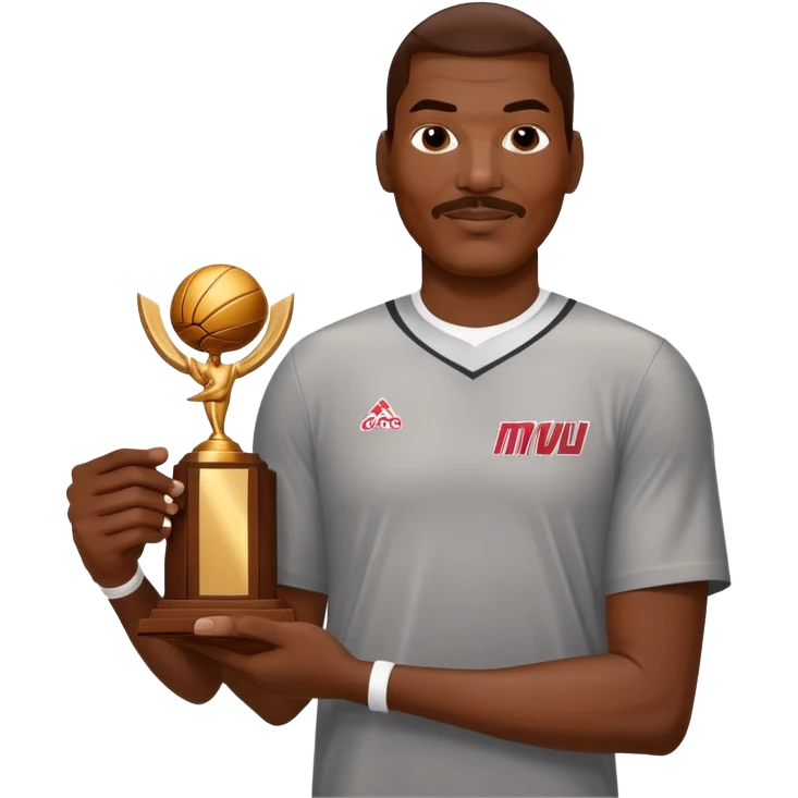 Hakeem olajuwon holding his mvp award   emoji
