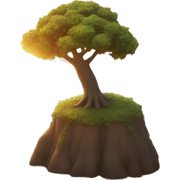 Happy little tree in sunset at the ocean  emoji