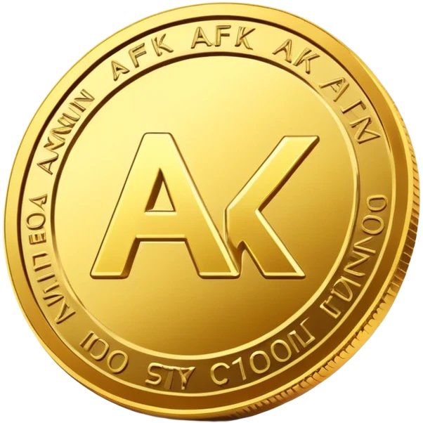 afk text in the gold coin 3d emoji