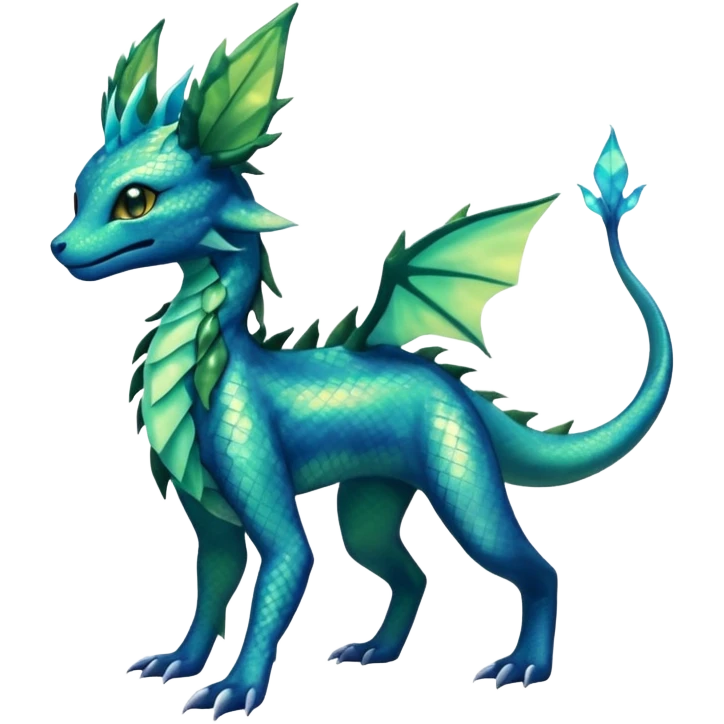 Shiny ethereal elemental swampy Salandit-Leafeon-Vaporeon-hybrid-fusion (full body) emoji