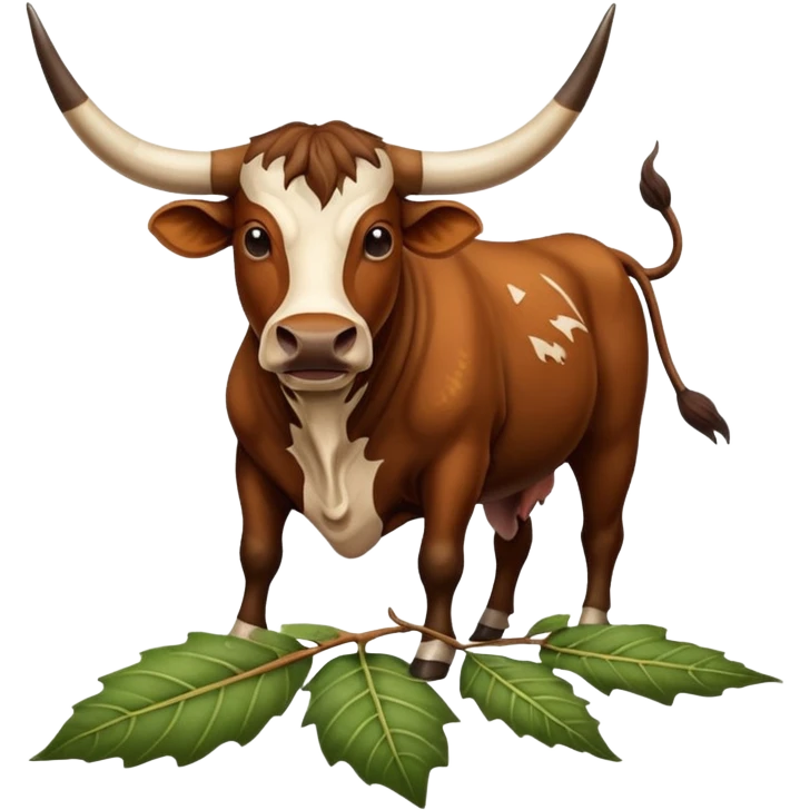Longhorn Bull stomping on buckeye leaf emoji