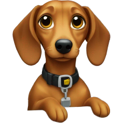 doxie in a taxi emoji