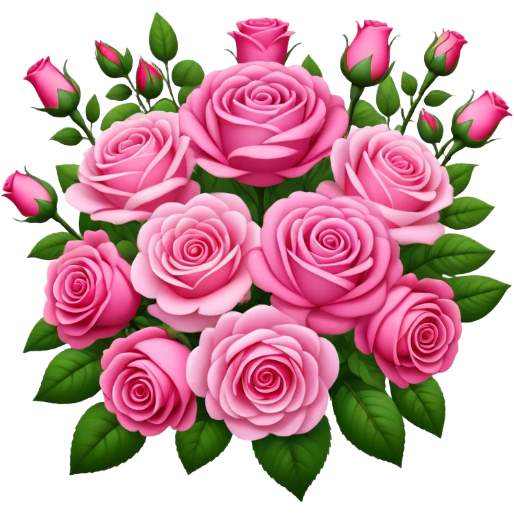 Huge pink flower bouquet with different flowers and pink tones and roses emoji