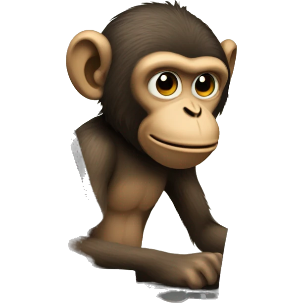 A monkey sitting at his computer emoji