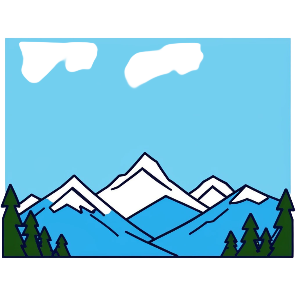 Mountain range with snow peaks emoji