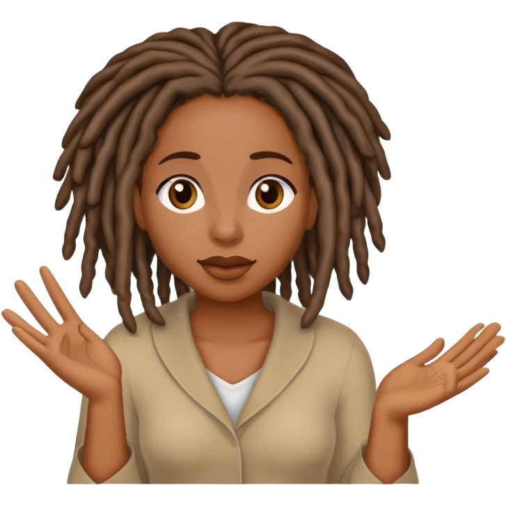 Black woman with locs asking questions  emoji
