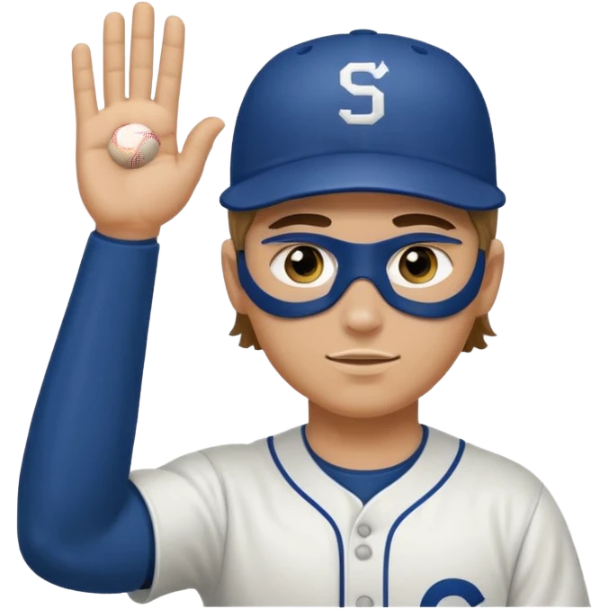 Baseball player, saluting, under eye stickers emoji