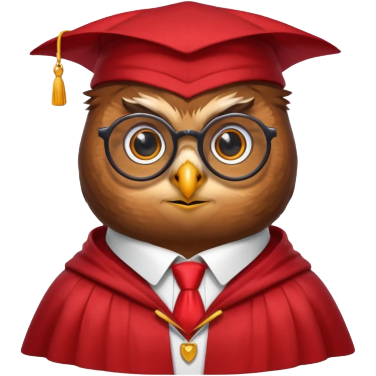 owl professor in red collar cloak emoji