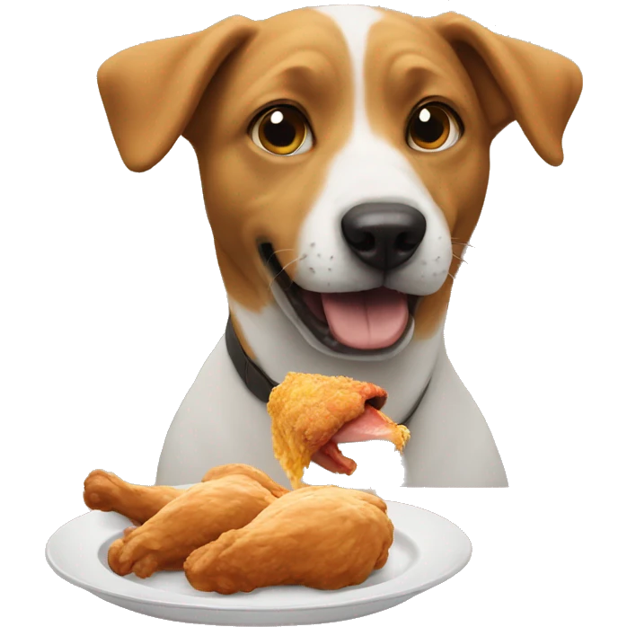 Dog eating chicken emoji