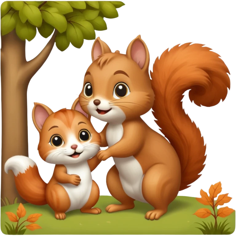 squirrel and cat emoji