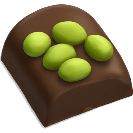 Piece of chocolate with pistachio filling  emoji
