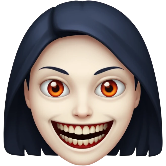 A emoji in which there is a deadly smile like toji from jujutsu kaisen and he is looking towards me scary way emoji