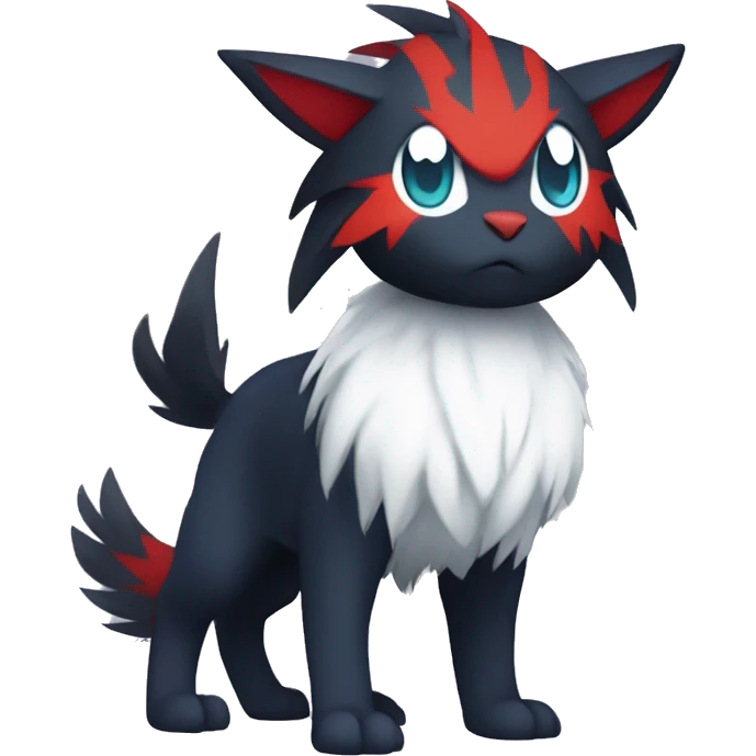 Edgy Cool Kawaii Litten-Absol-Pokémon Full Body emoji