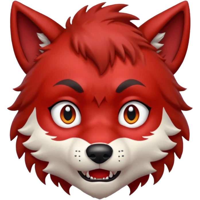 Wolf Boy Red Scared emoji