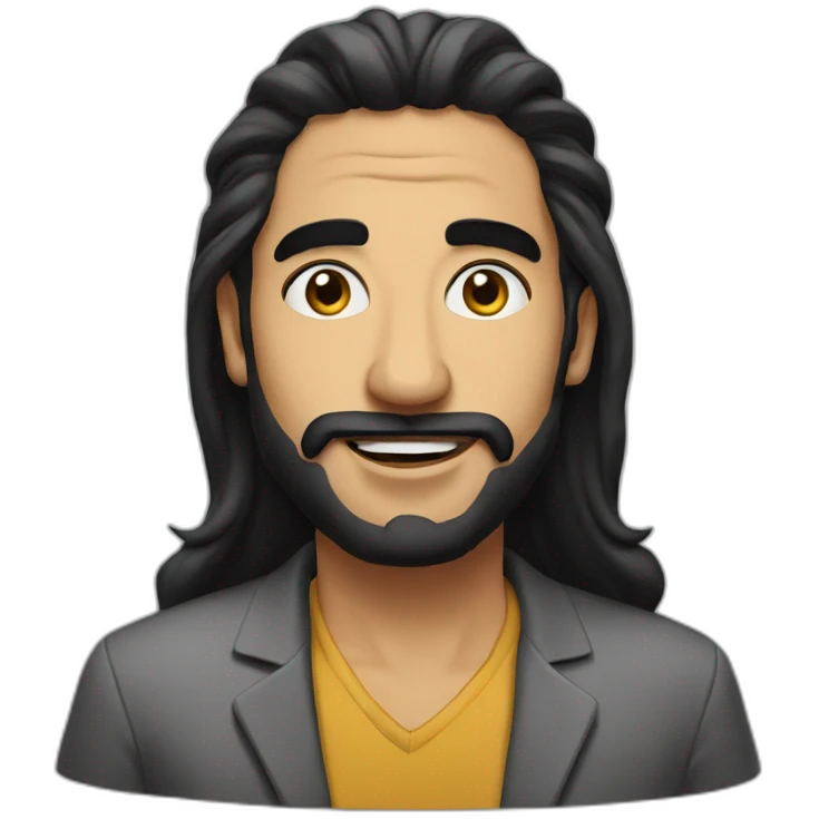 Arabic standup comedian with micro long black hair  emoji