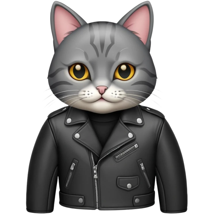 cat with leather jacket emoji