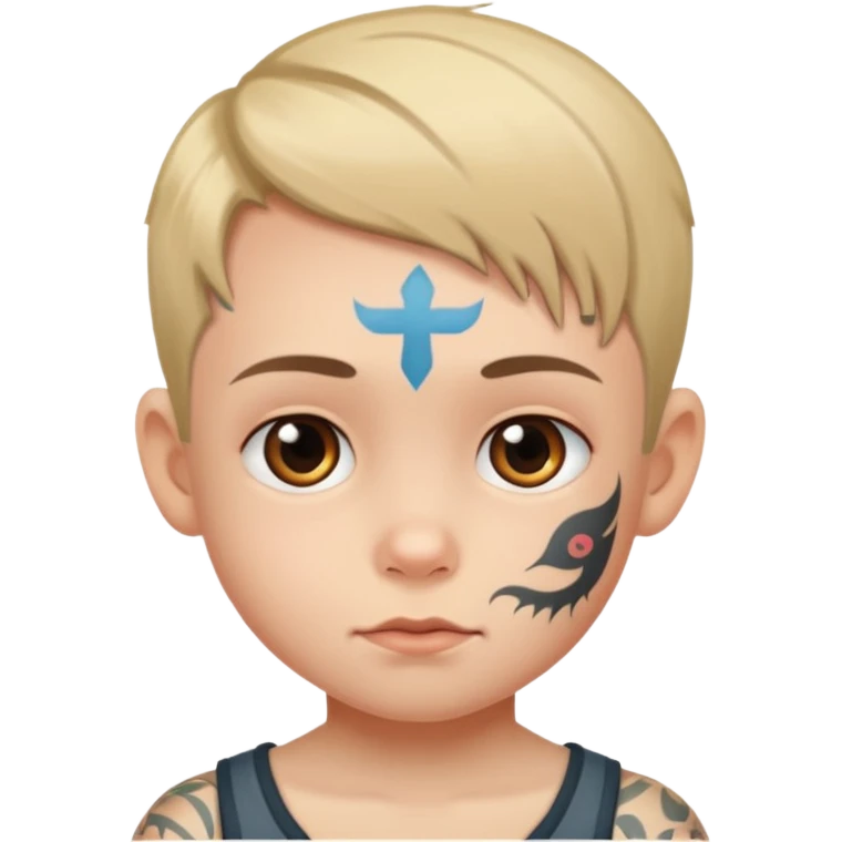 child with tattoo emoji