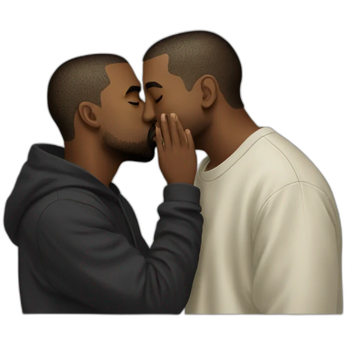 kanye west kissing kanye west emoji
