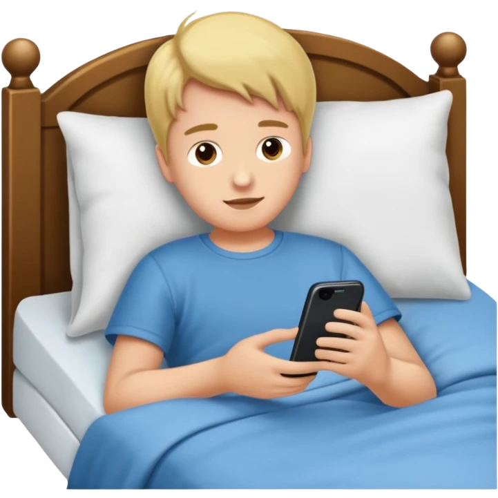 Erzeuge ein Junge Brünette schläft im Bett.Ihr Telefon klingelt emoji