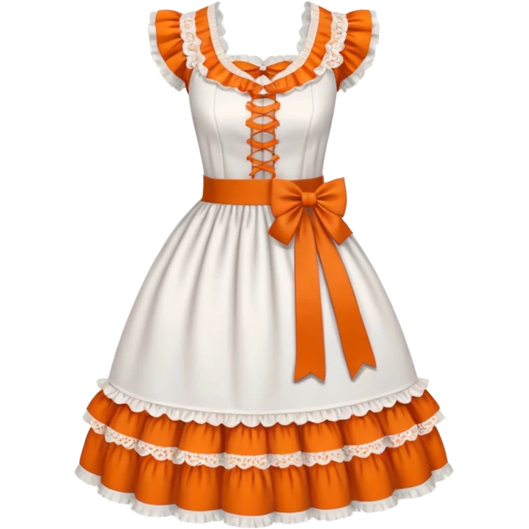Lolita dress, white and orange emoji